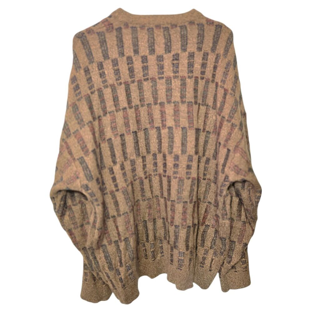 Vintage Sweater Multicolor 2XL Knit Geometric Grandpa Dad Sweater Classic 90s - Picture 2 of 4